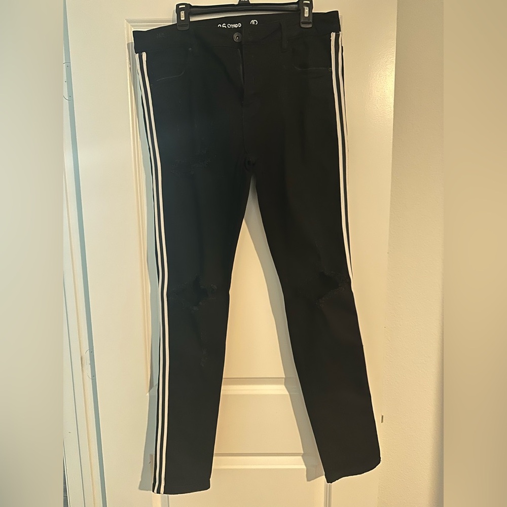Black Men’s Pants with White Stripes (36) - Picture 3 of 4